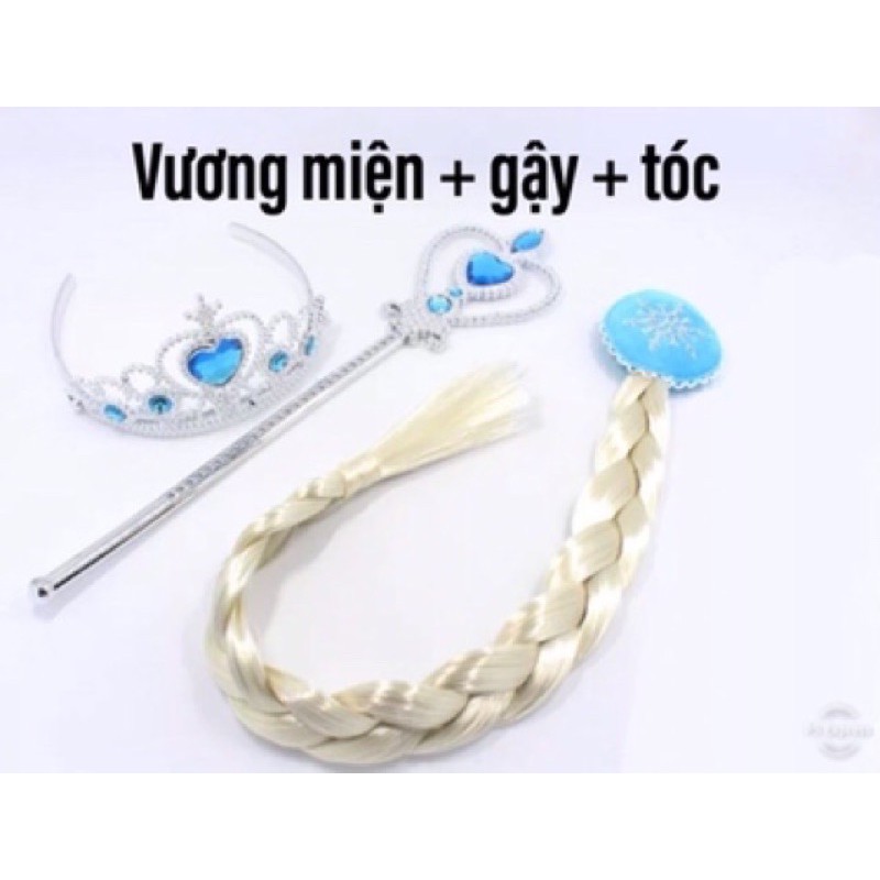 Phụ kiện hoá trang vương miện đũa thần tóc giả găng tay công chúa Elsa Frozen