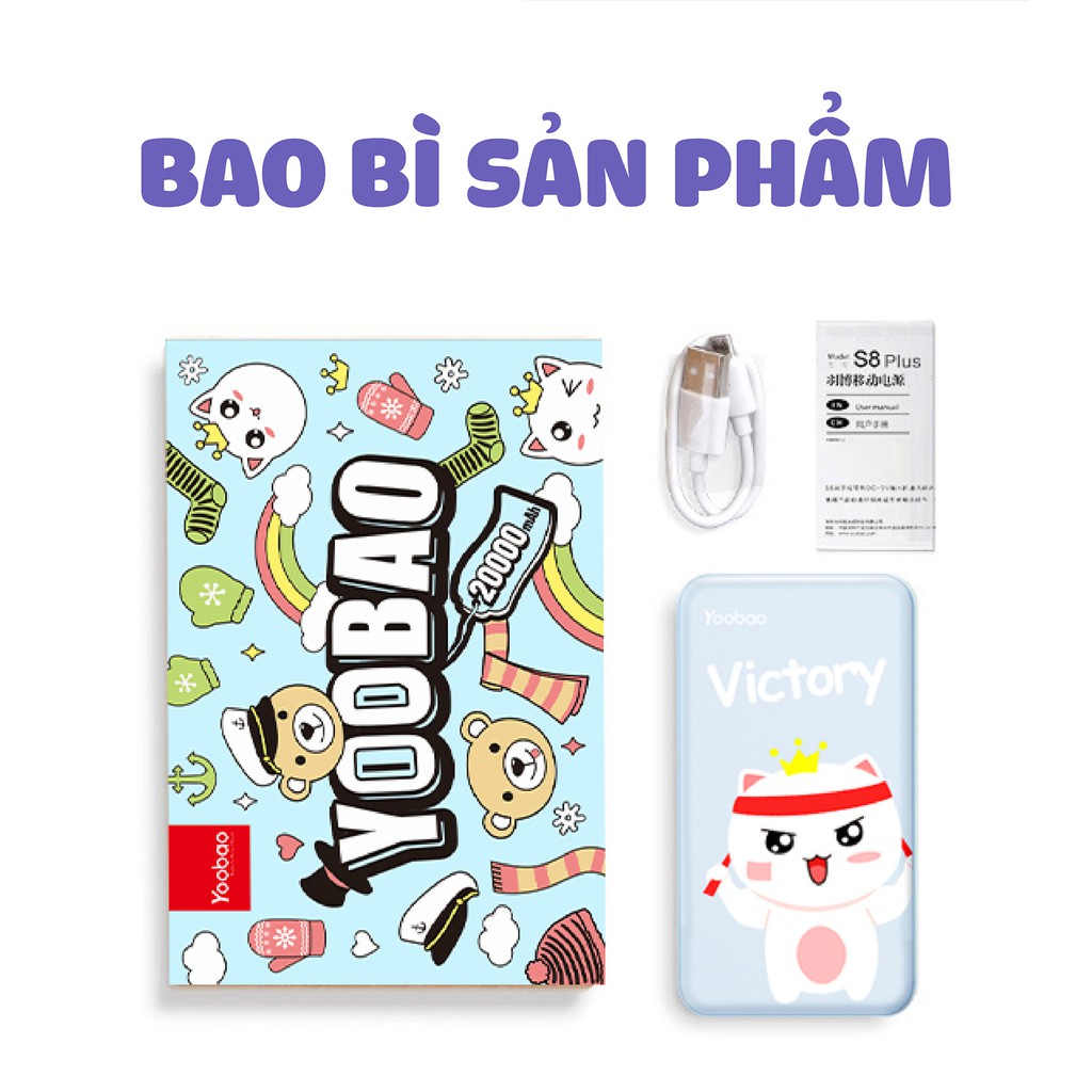 [Mã ELMALL150 giảm 8% đơn 500K] Sạc dự phòng YOOBAO S8Plus dung lượng 20000mAh - Hàng phân phối chính hãng