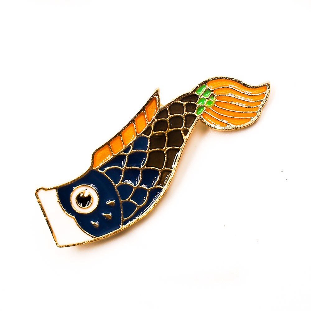 Ghim cài áo Enamel Pin Sticker Factory - Koinobori Cờ Cá Chép 5x1.4cm