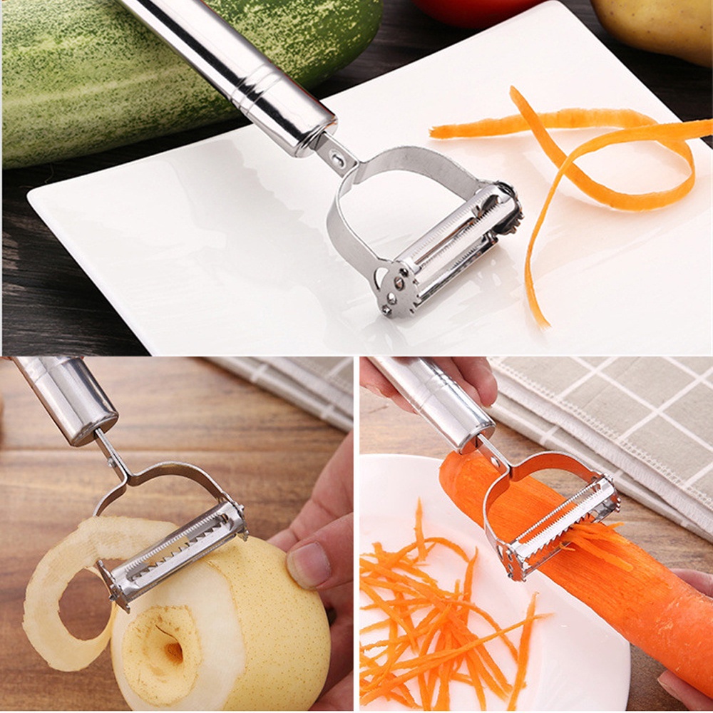 Set 3 món dao inox nạo rau củ quả đa năng - Dao nạo sợi