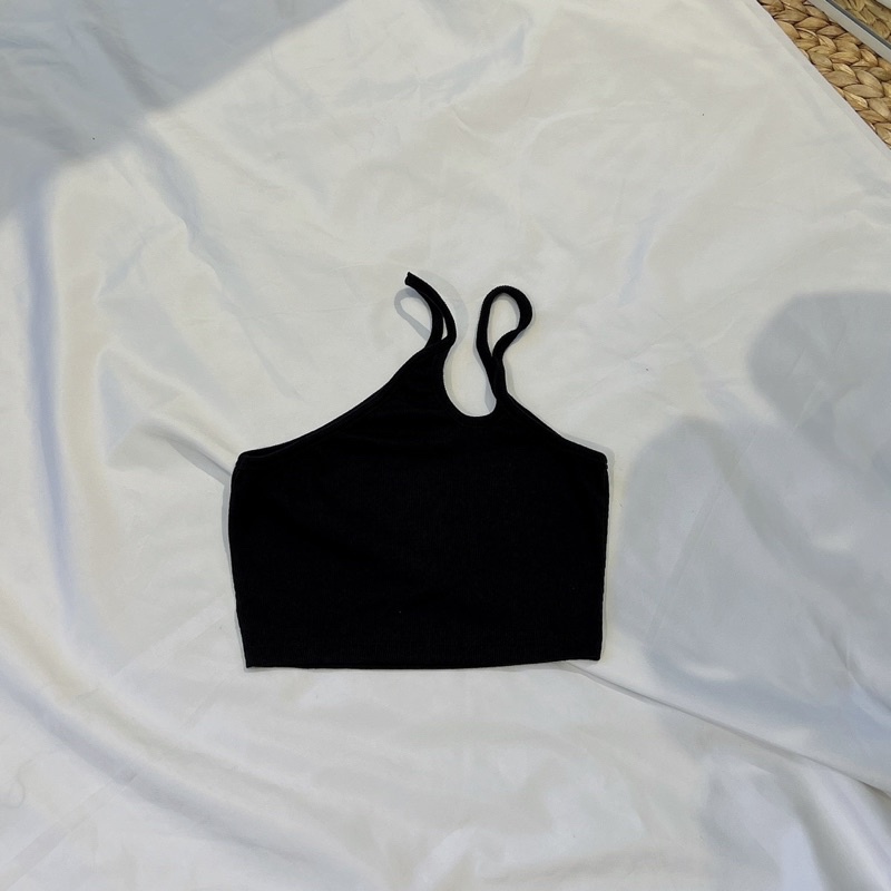 ÁO CROPTOP LỆCH VAI LEN TĂM