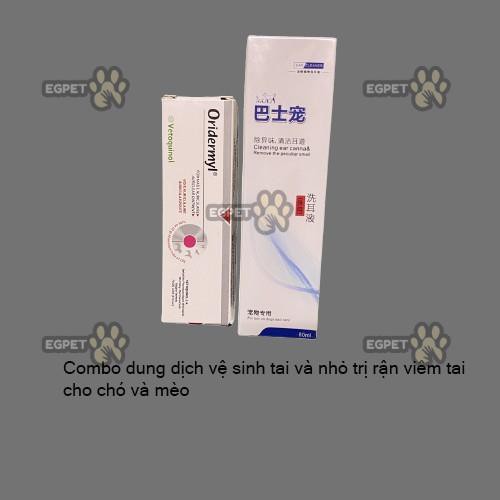 Nước Rửa Vệ sinh Tai, hỗ trợ trị rận tai Cho Chó Mèo Ear Cleaning 60ml