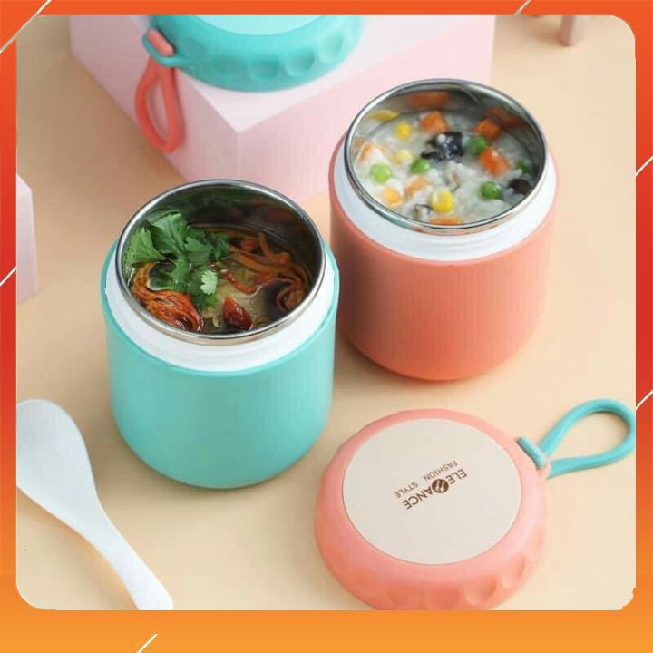 (HOT) BÌNH Ủ CHÁO MINI ELE ☀️FREE SHIP☀️ Bình giữ nhiệt 2 lớp, Ủ cháo cho Bé / Dung tích 430ml, Lõi inox 304