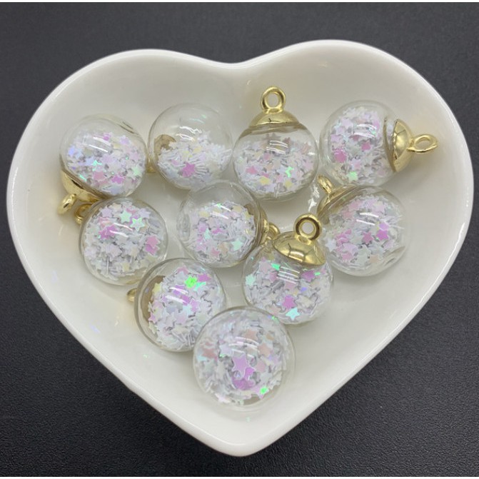 Set 10 lọ thủy tinh Mini 16mm dùng làm đồ trang sức thủ công