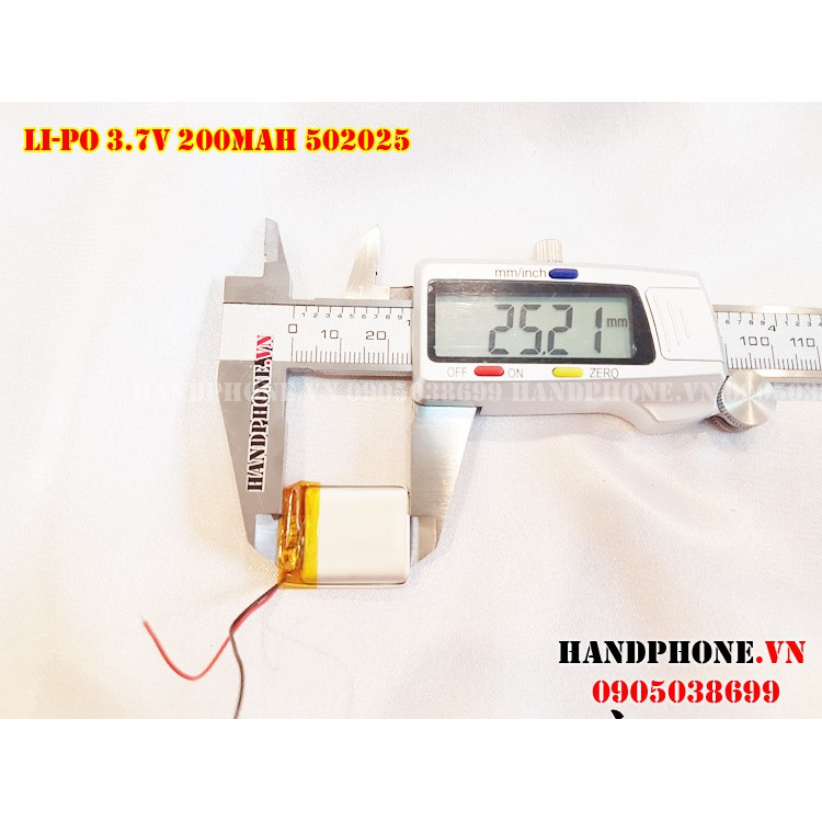 Pin Li-Po 3.7V 502025 200mAh (Lithium Polyme)