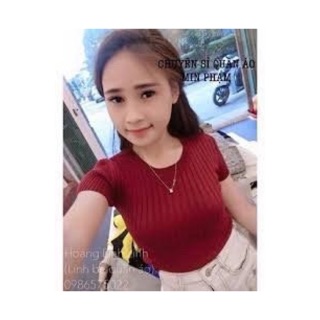 Áo crop top thun gân
