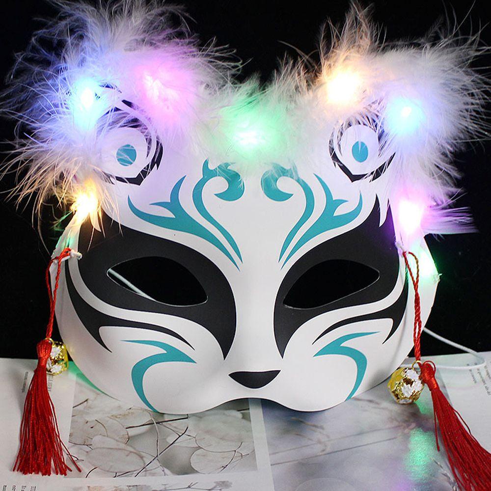 Mặt Nạ Lông Vũ Phát Sáng Trong Đêm Halloween Bảo Vệ Khuôn Mặt