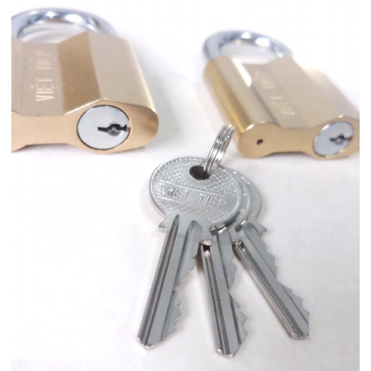 Combo 10 ổ khóa việt tiệp dùng chung 1 chìa chủ ( loại 6 phân , khóa giữ chìa , gồm 10 chìa sơ cua )