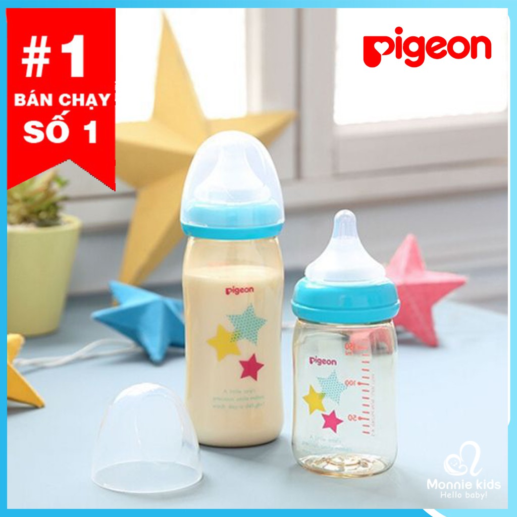  Bình Sữa PIGEON Cổ Rộng 🍼 Nội Địa Nhật 🍼 Nhựa PPSU Thần Thánh 160ml/240ml Núm SS/M