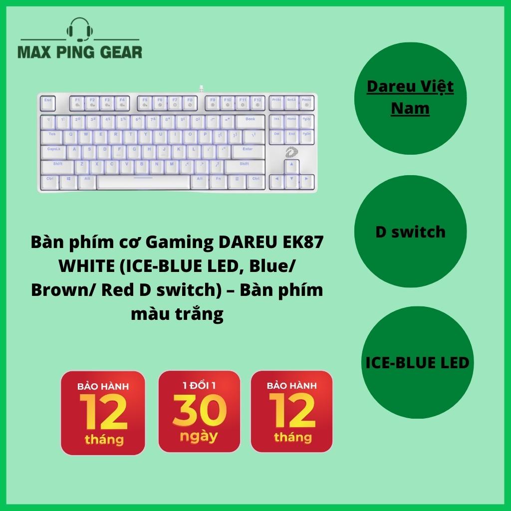Bàn phím cơ Gaming DAREU EK87 WHITE  – Bàn phím màu trắng