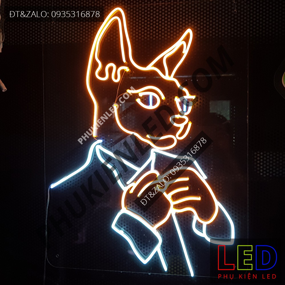 Đèn Led Neon THẦN MÈO BEERUS Cực Ngầu- THẦN HỦY DIỆT BEERUS Neon Sign, Đèn Led Neon BEERUS Trang Trí Phòng Game