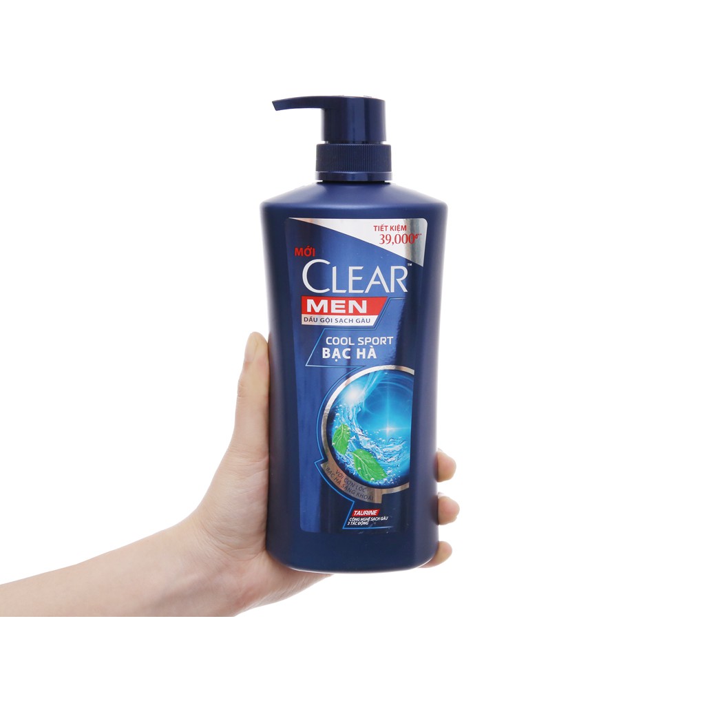 Dầu gội sạch gàu Clear Men Cool Sport bạc hà 631ml