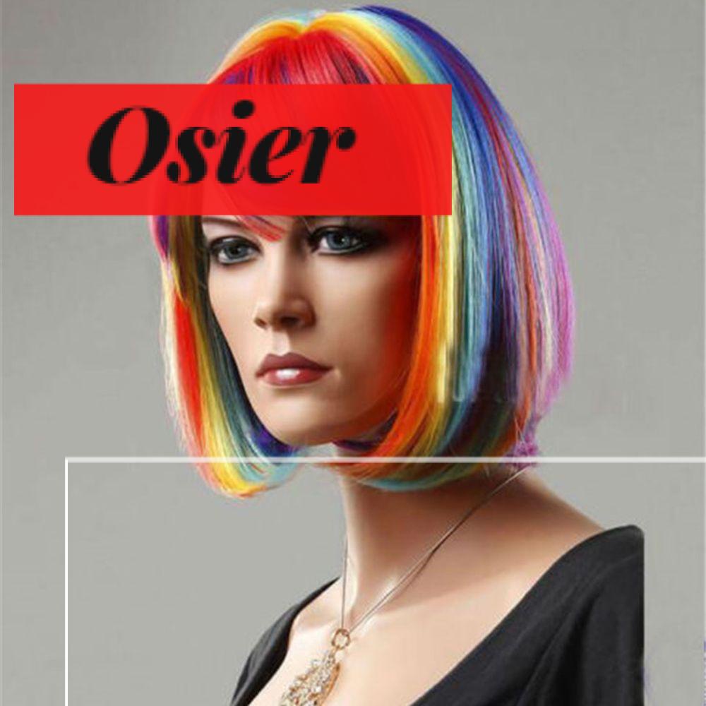 Bộ Tóc Giả Ngắn Nhiều Màu Sắc Cầu Vồng Xinh Xắn Cho Nữ