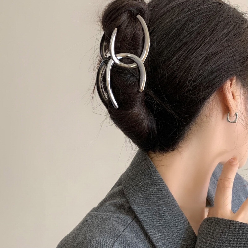 Kẹp Tóc Kim Loại Hình Cá Mập Phong Cách Hàn Quốc Cho Nữ