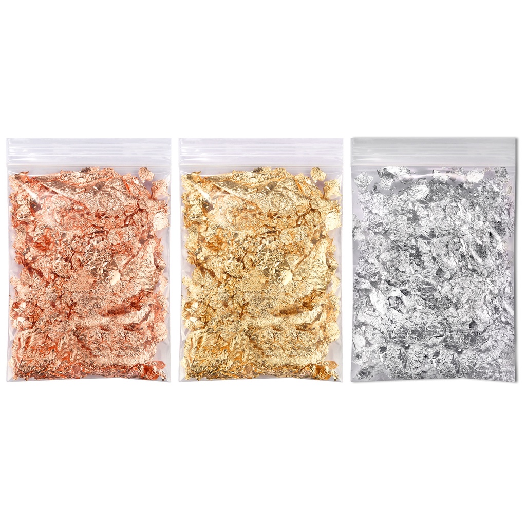 Một túi giả vàng lá sequin sơn Confetti DIY móng tay nghệ thuật lá trang trí giấy tráng miệng bánh trang trí