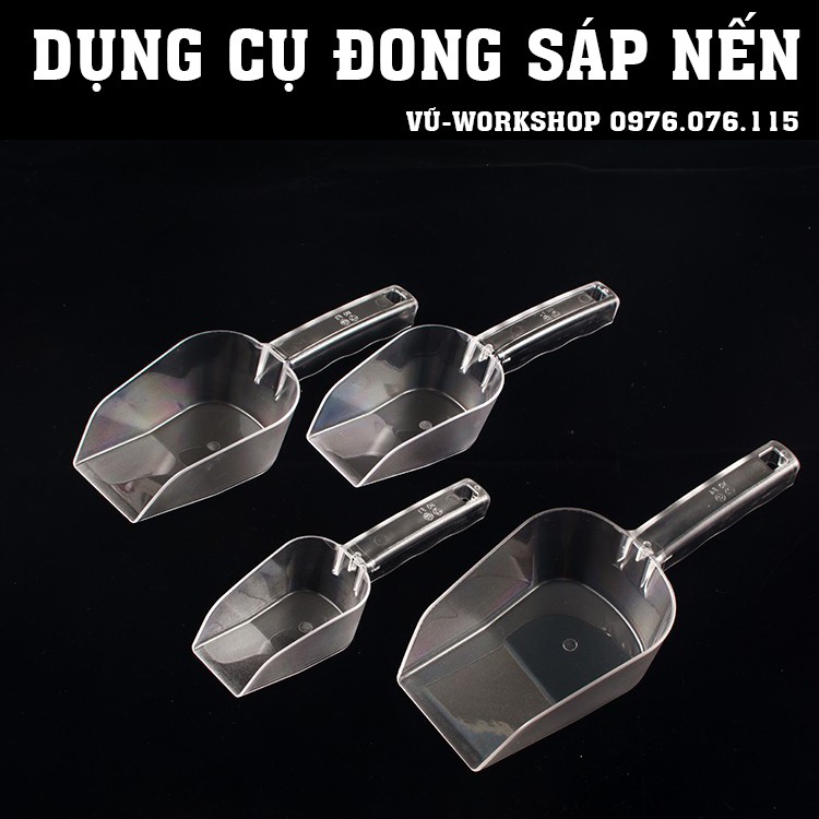 Dụng cụ đong có tay cầm - Xẻng nhựa xúc đong sáp nến - Dụng cụ làm nến thơm thủ công handmade