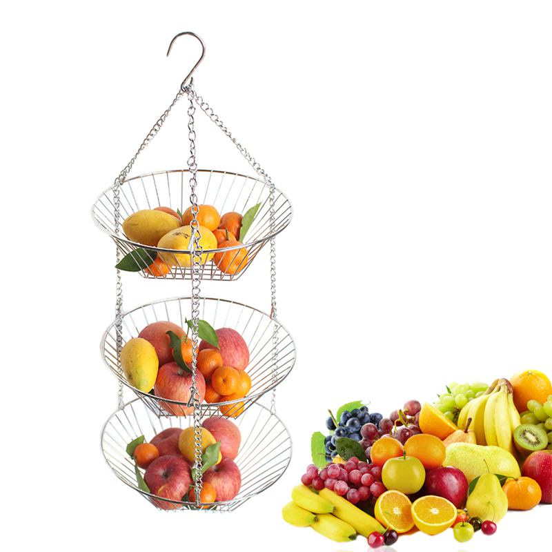 Rổ Treo 3 Tầng Đựng Trái Cây / Vật Dụng Tiện Lợi