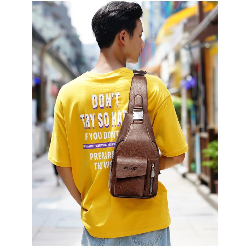 Túi Đeo Chéo Nam Trước Ngực Da PU Cao Cấp Chống Nước Phong Cách Thể Thao Thời Trang Hàn Quốc TD04 Đậm Chất Nam Tính | BigBuy360 - bigbuy360.vn