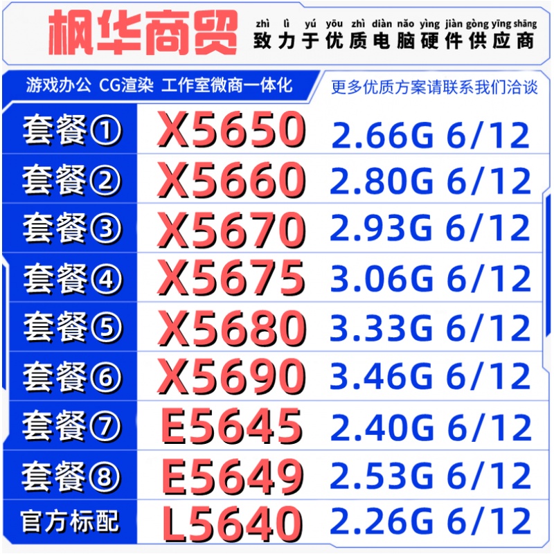 Bộ lắp ráp mô hình máy bay X5650 X5660 X5670 X5675 X5680 X5690 E5645 E5649 L5640