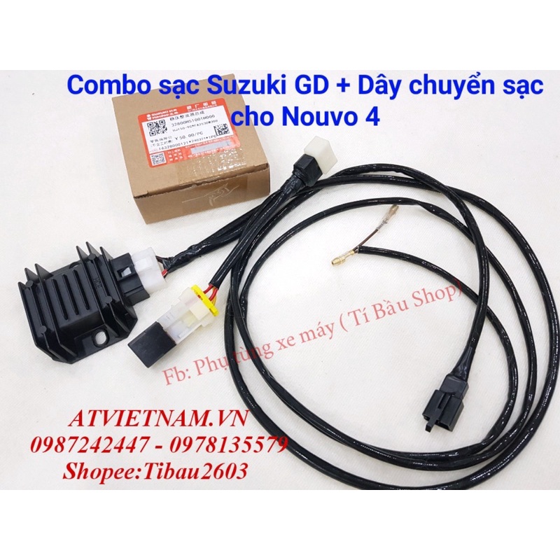 Combo sạc Suzuki GD kèm dây lên sạc cho các dòng xe