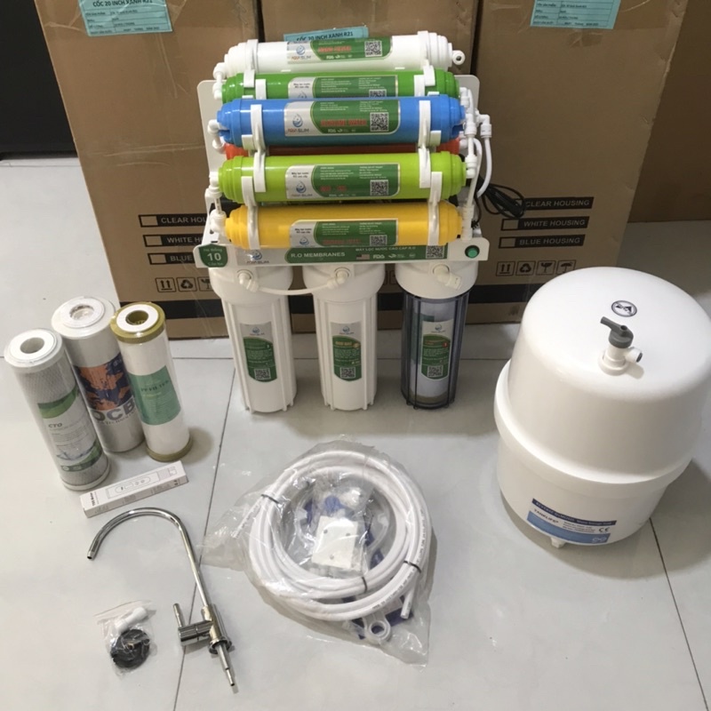 máy lọc nước ro không vỏ tủ AQUA 10 cấp lọc . tặng 3 quả lọc 123  - có giá sỉ