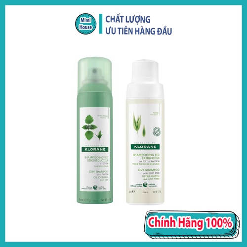 Dầu gội khô Klorane Dry Shampoo 150ml giúp tóc sạch dầu tơi mềm ngay lập tức - Mỹ phẩm MiMi House