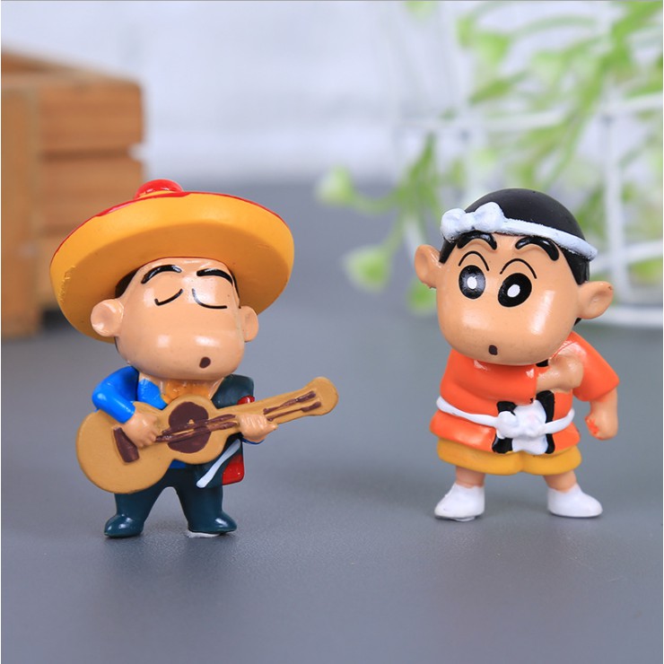 Bộ combo 06 bé Shin ngộ nghĩnh dễ thương cho các bạn trang trí tiểu cảnh, terrarium, móc khóa, DIY