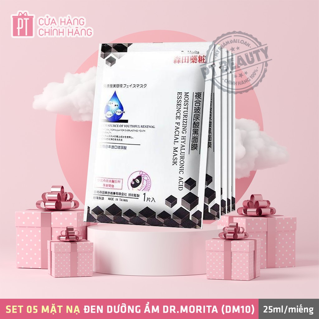 [Date T5-10/2022] DM10 - Set 5 Miếng Mặt Nạ Dưỡng Ẩm Dr.Morita Moisturizing Hyaluronic Acid Essence