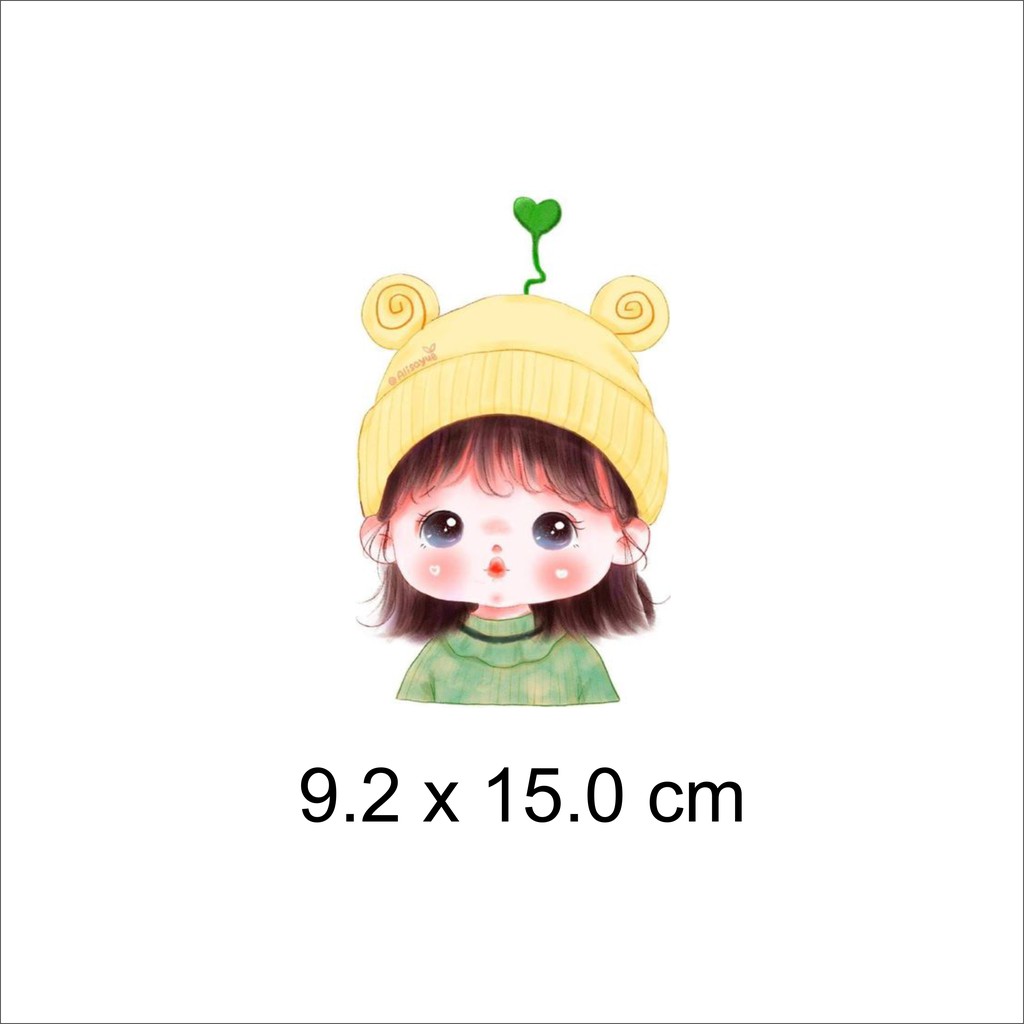 Hình ủi, hình dán nhiệt - cô gái đội mũ vàng