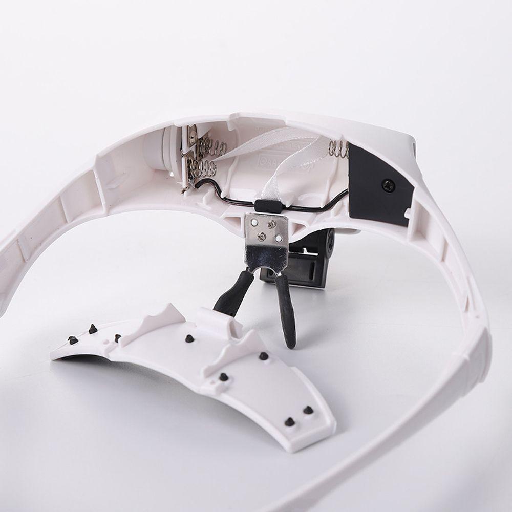 Kính Lúp Đeo Đầu Phóng Đại 5 Thấu Kính Kèm 2 Đèn LED Và Giá Đỡ Dùng Để Sửa Chữa Đồ Trang Sức