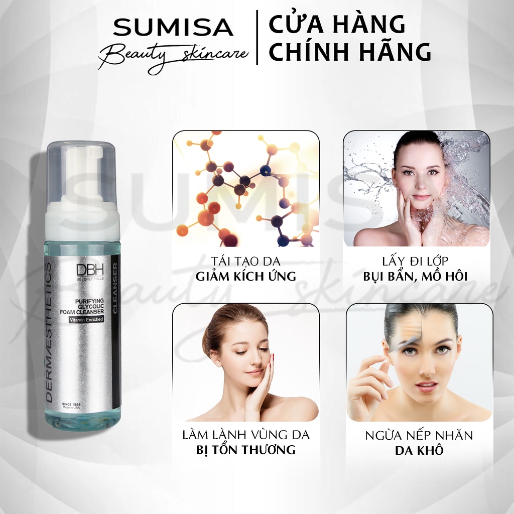 Sửa rữa mặt loại bỏ bụi bẩn DBH Purifying Glycolic Cleanser Foam 177ml