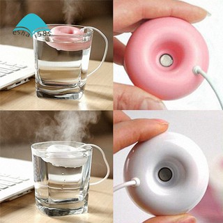 Máy phun sương tạo độ ẩm không khí mini hình bánh donut với cổng sạc USB tiện lợi