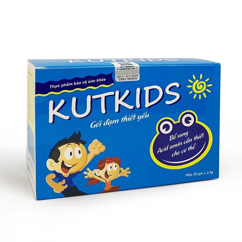 KUTKIDS - Gói đạm thiết yếu, giúp trẻ phát triển toàn diện, hộp 20 gói.
