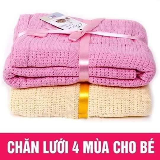 [QÙA 20K]Khăn /Mền Lưới Xuất Nga Chống Ngạt Cho Bé Từ Sơ Sinh Kích Thước 100cmx140cm, Tặng Vòng Dâu Cho Bé Trị Giá 20k.