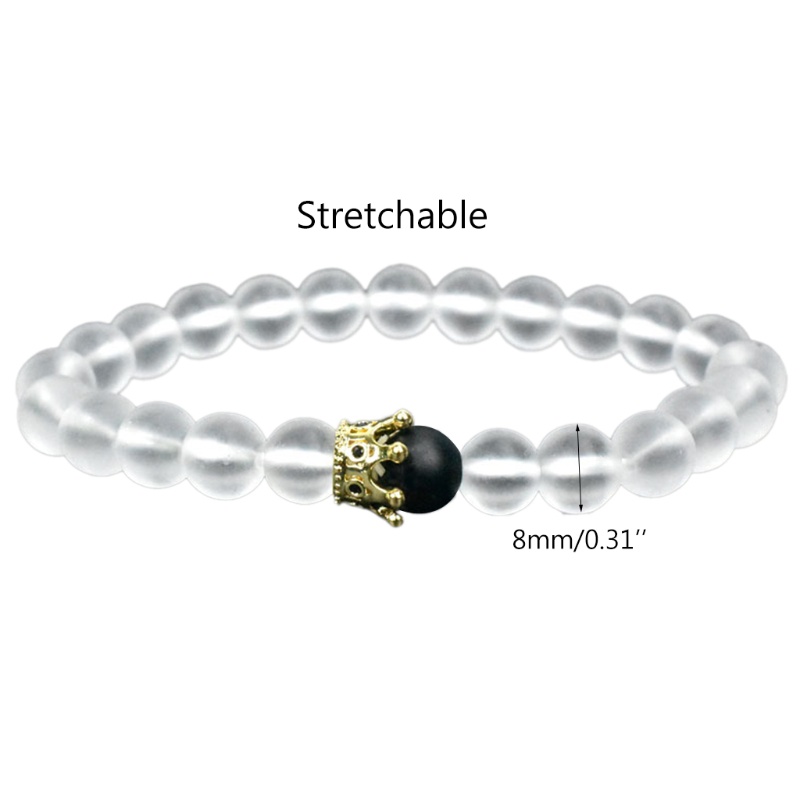 Vòng Tay Chuỗi Hạt 8mm Co Giãn Mặt Hình Vương Miện