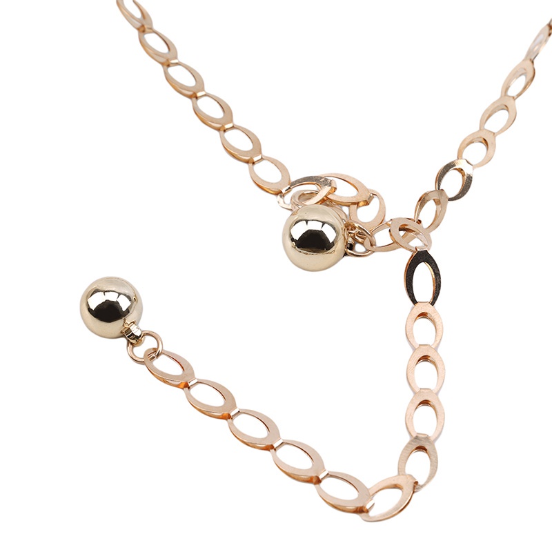 Thắt lưng dây xích bằng kim loại màu vàng/ bạc lưng cao thời trang cho nữ