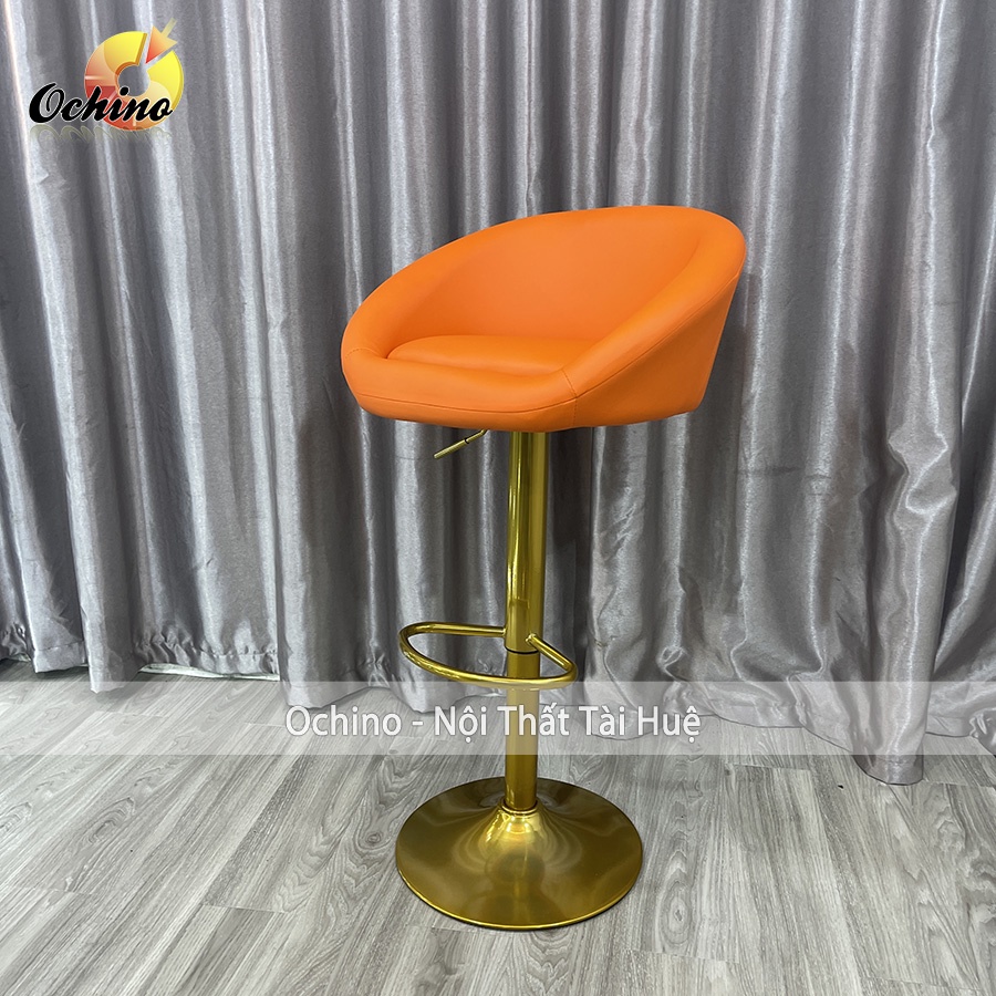 Ghế Quầy Lễ Tân, Ghế Quầy Bar Mẫu Nỉ Da Liền Tay Chân Vàng K1 Tĩnh Điện Điều Chỉnh Độ Cao 60/80 Và Xoay 360 Độ