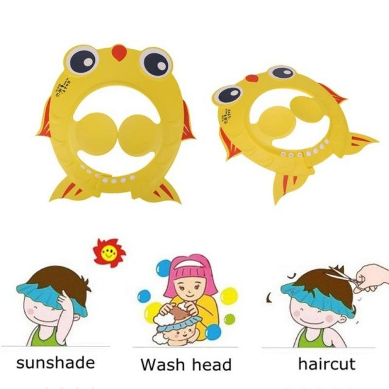 Nón gội đầu chắn nước em bé, Nón tắm bé siêu dễ thương