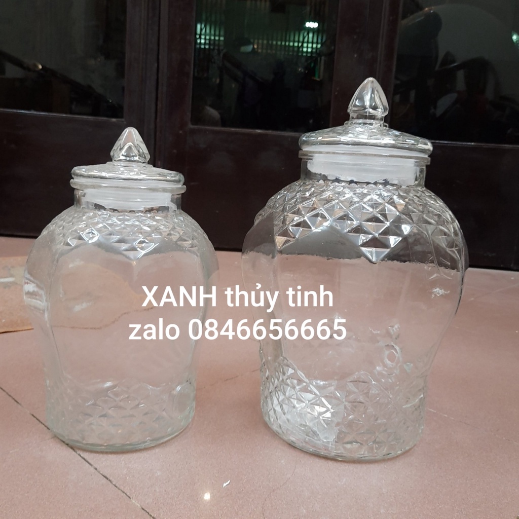 Bình thủy tinh cao cấp 8833, (bình kim cương), Dung tích - 15 lít