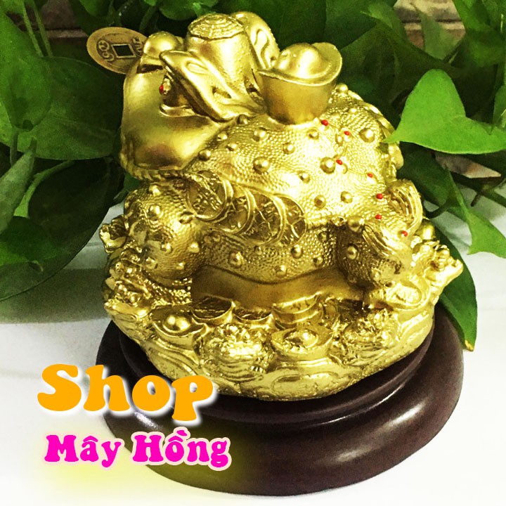 Tượng Thiềm thừ cóc ngậm tiền cỡ lớn cao 13.5 cm x rộng 14.5 cm nặng 1.7 kg chỉ 159k