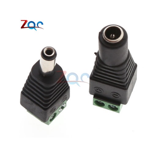 Set 5 Đầu Nối Dây Cáp Nguồn + 5 Ổ Cắm 2.1x5.5mm DC 12V Cho Camera CCTV Chuyên Dụng