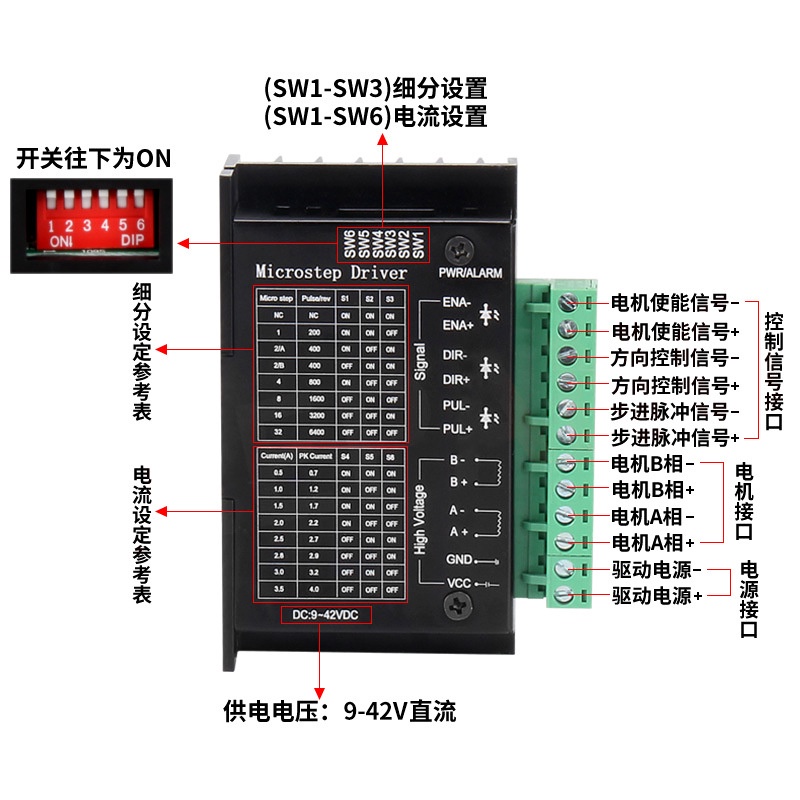 Driver TB6600 4A điều khiển động cơ bước 2 pha Nema23 Nema17