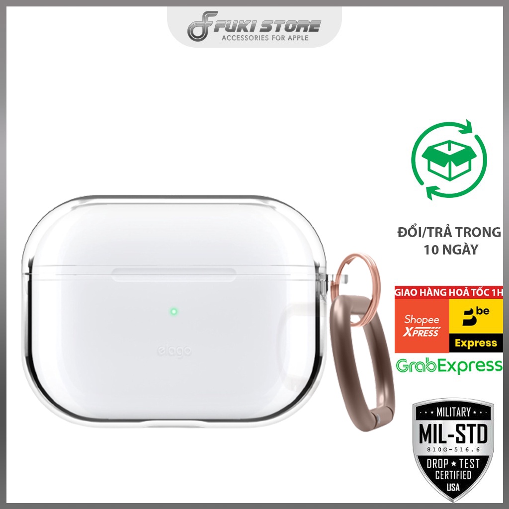 Vỏ Case AirPods Pro Elago Clear Trong Suốt hỗ trợ sạc không dây mới nhất
