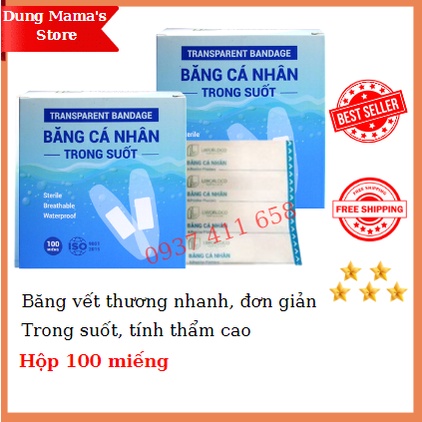Băng Cá Nhân Trong Suốt- Hộp 100 cái