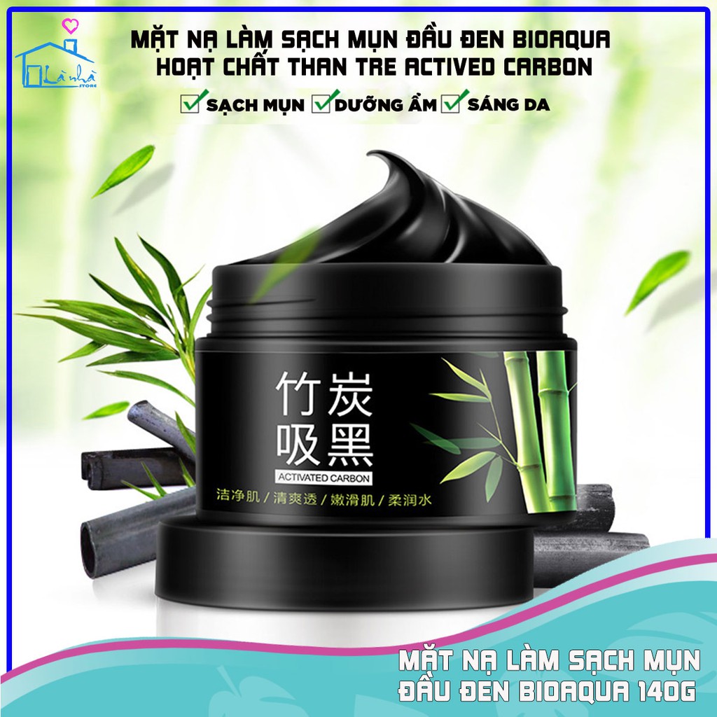 Mặt nạ thải mụn đầu đen than hoạt tính chiết xuất than tre với công nghệ Actived Carbon BIOAQUA