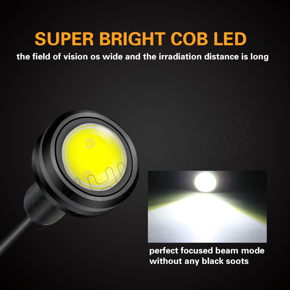 DOHIHUAN 1 Đèn LED COB Mắt Đại Bàng Hình Đậu Phộng Chống Nước Sương Mù DRL 23mm Cho Xe Hơi Xe Máy