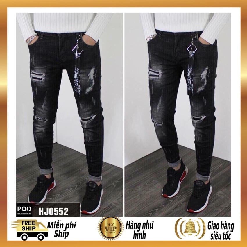Quần jeans nam thời trang cao cấp rách xước, quần bò taka 109 | BigBuy360 - bigbuy360.vn