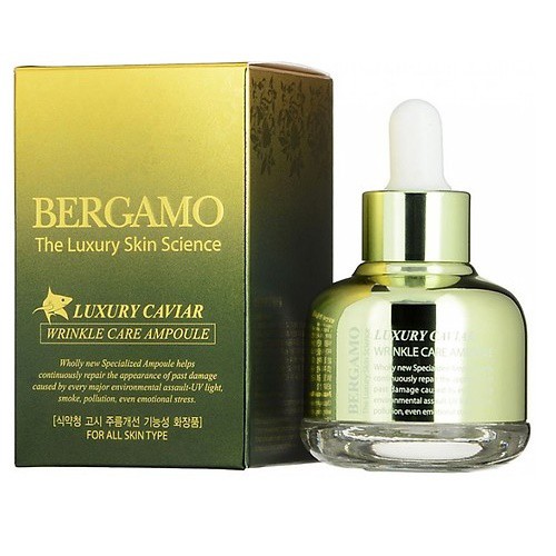 Tinh Chất ngăn ngừa Nám Tàn Nhang Bergamo Luxury Skin Science Luxury Caviar Wrinkle Care Ampoule 30ml