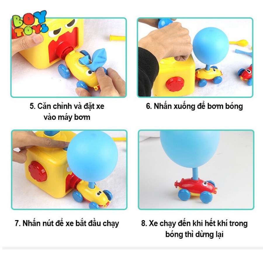Đồ chơi bơm bóng bay ô tô chạy quán tính thú vị cho bé
