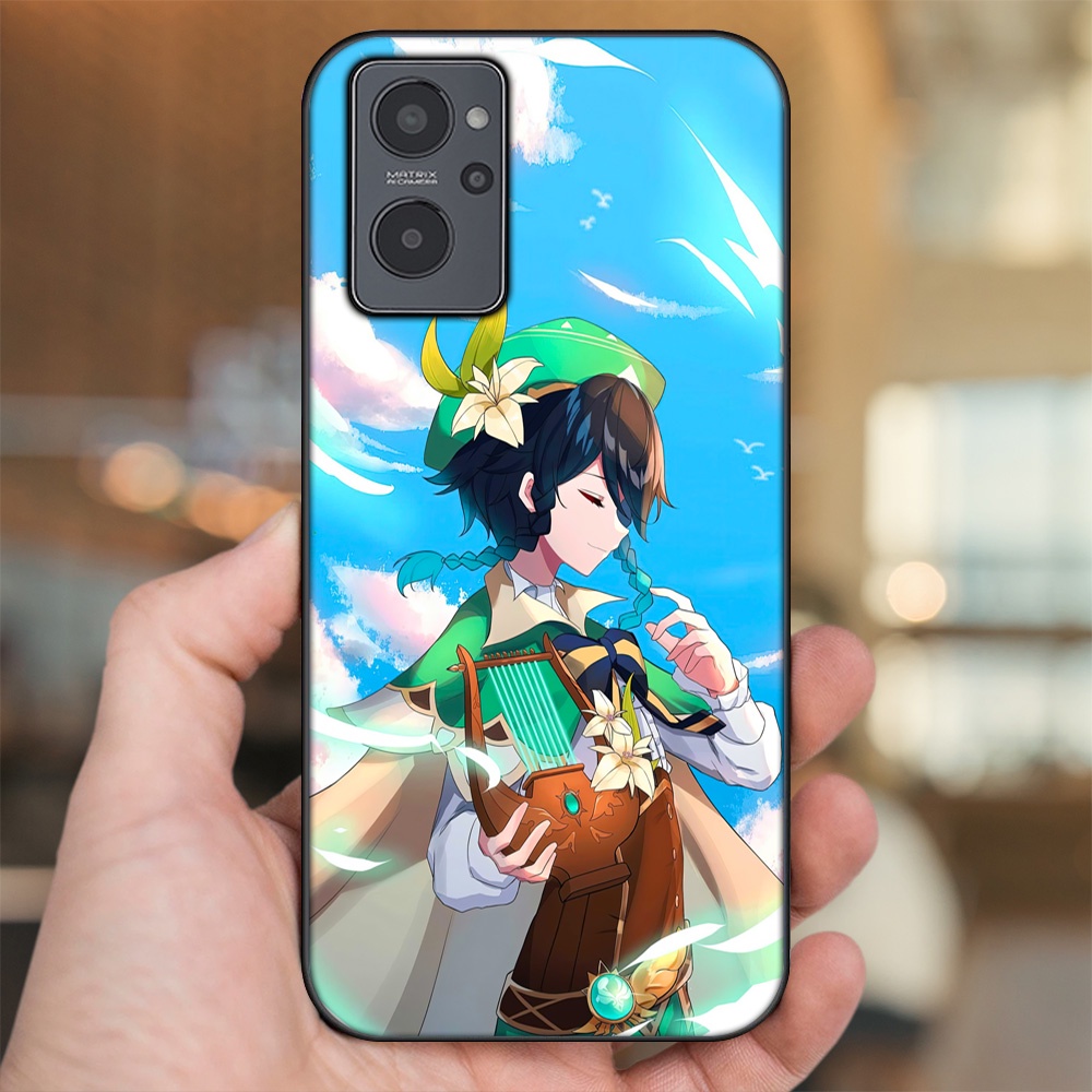 Ốp lưng Realme 9i viền đen in hình Venti Genshin Impact